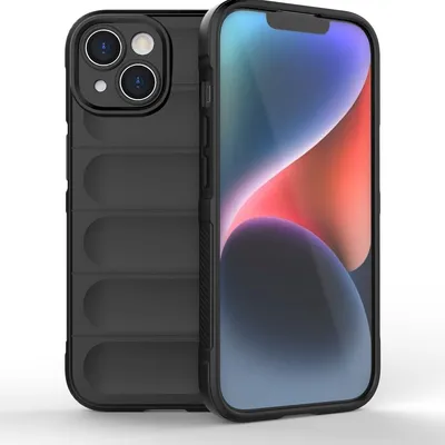 Produktbild von Mobigear Bumpy iPhone 15 Hülle Flexibles TPU Backcover - Schwarz
