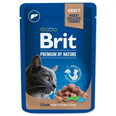 Obrázok produktu pre BRIT Premium Chunks in Gravy with Liver pre sterilizované mačky 100 g