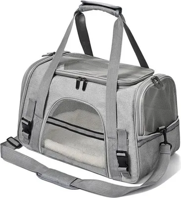 Obrázek produktu pro Skládací taška pro kočky - cestovní taška pro kočky/psy/hlodavce - 44 x 26 x 29 cm - cestovní taška pro domácí zvířata - s popruhem přes rameno - lehká - pro přepravu zvířat - vhodná pro domácí zvířata - cestovní taška pro kočky - taška pro psy a kočky - koš pro kočky