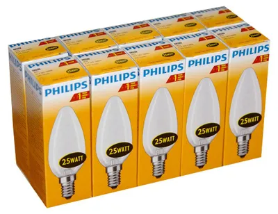 Produktbild von 10 x Philips Glühlampe Glühbirne Kerze 25W E14 MATT Glühlampen Glühbirnen
