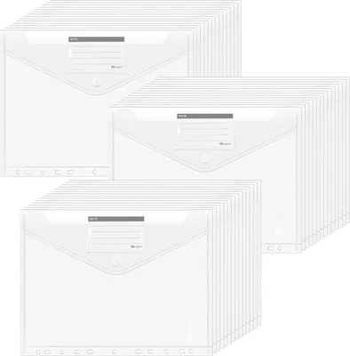 Produktbild von 42-teiliges Set A4 Dokumentenmap mit Druckknopf und Etikettenfach