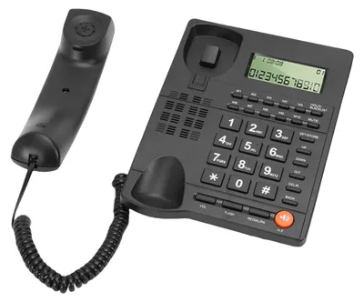 Produktbild von Festnetztelefon mit Kabel, Anruferkennung, Hotel-Heimtelefon, großes Tastentelefon mit Lautsprecher, klares Display, schwarz