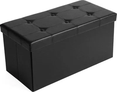 Produktbild von Zweisitzige Sitzbank mit Kunstlederoberfläche, schwarz, 76 x 38 x 38 cm, Tragfähigkeit: 300 kg