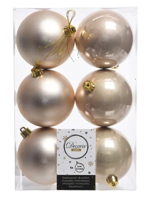 Produktbild von LS-LebenStil 12 Design Weihnachtskugeln 6cm Perle Set Kunststoff Baumkugel Christbaumkugel Christbaumschmuck Weihnachtsdeko bruchsicher bruchfest
