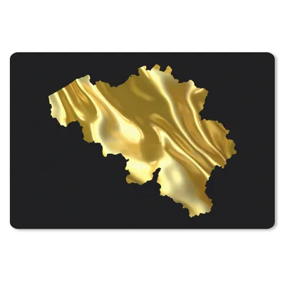 Produktbild von MuchoWow® Schreibtischunterlage Karte - Belgien - Gold 60x40 cm - XXL Mauspad - Großes Mauspad
