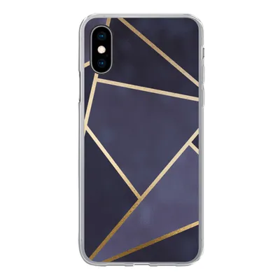 Produktbild von MuchoWow® Handyhülle Schutzhülle Hülle für iPhone X Marmor - Blau - Collage Silikon Softcase Handy Hülle - Handyhülle