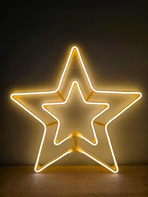 Produktbild von Weihnachts-LED-Fensterstern, Neon, warmweiß, 55