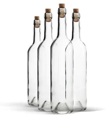 Obrázek produktu pro Sada 24 skleněných lahví o objemu 750 ml s korkovou zátkou