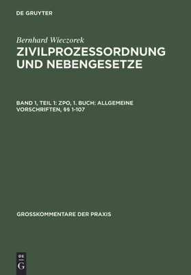 Produktbild von ZPO, 1. Buch: Allgemeine Vorschriften, §§ 1-107