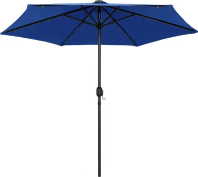 Produktbild von vidaXL Sonnenschirm mit LED-Beleuchtung und Alu-Mast 270 cm Azurblau