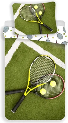 Produktbild von Sport Bettwäsche Wendemotiv Tennis Bettdecke 140 x 200 cm 100% Baumwolle