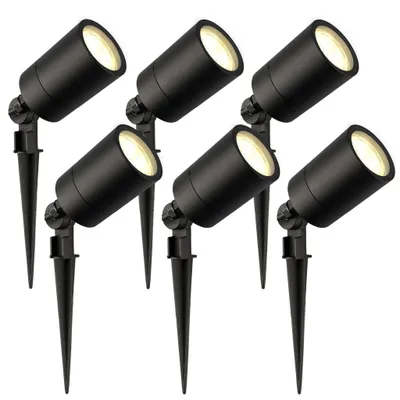 Produktbild von Ledvion 6er Set Gartenstrahler mit Erdspieß IP65 3W 2700K GU10 dimmbar