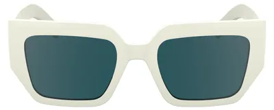 Produktbild von KARL LAGERFELD Women's Sunglasses KL6166S - White with Solid Petrol Lens