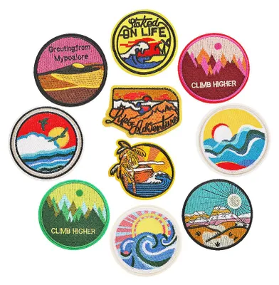 Produktbild von 10 PCS Flicken zum Aufbügeln, Geeignet für Kinder und Erwachsene, Patches zum Aufbügeln Nähen und Gestickte Stoffaufnäher Flicken zum Aufbügeln Kinder Bügel Patches Mini Bügelbild