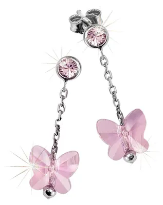 Produktbild von Scout Ohrhänger Schmetterling 262163100 Silber 925 Kristall rosa
