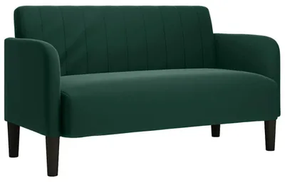 Image de vidaXL Canapé deux places vert foncé 109 cm velours