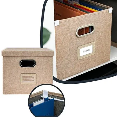 Image de Grande boîte de rangement suspendue - pratique et robuste - beige