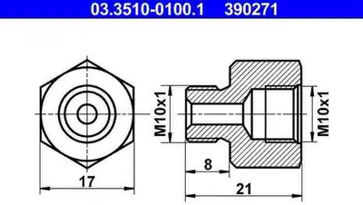 Produktbild von ATE Adapter, Bremsleitung Artikel: 03.3510-0100.1
