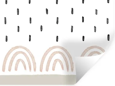 Produktbild von MuchoWow® Wandtattoo Wandsticker Wandaufkleber Regenbogen - Pastell - Regen 80x60 cm Selbstklebend und Repositionierbar - Faltenfrei