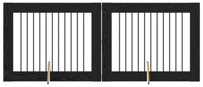 Produktbild von Hundetor mit Ständern 2 pcs Schwarze Eiche 100 x 80 cm