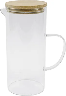 Immagine prodotto di Glaskaraffe m. Bambusdeckel 1l 6 Stück Verkaufseinheit 801850 8712442775973