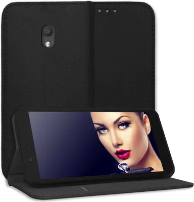 Produktbild von Bookstyle Schutzhülle Klapphülle Schutztasche Etui Cover für Alcatel 1C 2019 (5003, 5.0'') - Schwarz