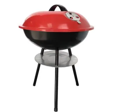 Produktbild von Holzkohlegrill Für Gartenbriketts Rund Mit Deckel Tragbarer Aschekasten