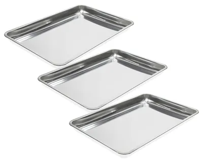 Produktbild von vhbw 3x Fettwanne für Gasgrills - Auffangschale, Edelstahl, 9 L Kapazität, Vielseitig Einsetzbar