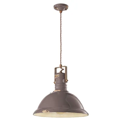 Zdjęcie produktu dla Ferroluce Industrialna lampa wisząca 40cm szara okrągła