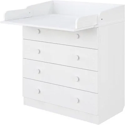 Productafbeelding van Babycommode Wit - Commode Babykamer - Babyverzorging - Inklapbaar Aankleedblad - 80 cm breed - Wit