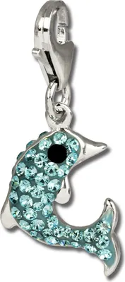 Produktbild von SilberDream hellblau Charm Delfin Zirkonia 925 Silber Charms-Anhänger GSC516H