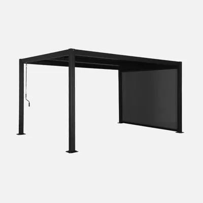 Produktbild von sweeek - Pergola mit Lamellendach Palace 3x4m + Markise 3m - Schwarz