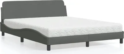 Produktbild von Möbel Bett mit Matratze Dunkelgrau 160x200 cm Stoff - Klassische Polsterbett 3208425