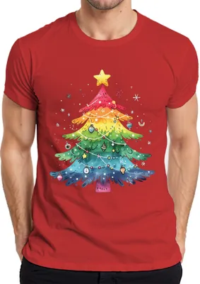 Produktbild von Weihnachtsbaum LGBTQ - Weihnachten Weihnachtsgeschenk Christmas Herren T-Shirt, Rot, XXL