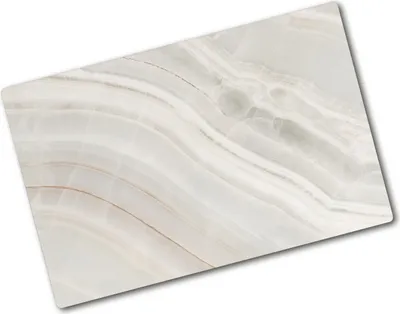 Produktbild von Tulup Glas Herdabdeckplatte - 80x52 cm - Glaskeramikkochfeld-Abdeckung Spritzschutz Glasabdeckplatte - Einteilig - Kunst: Modern & Klassisch - Marmor Textur - Beige