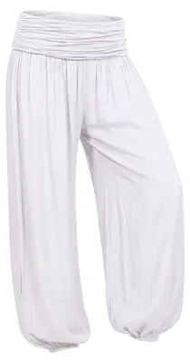 Produktbild von Haremshose Damen Yogahose weite Flatterhose unifarben Sommerhose 36-44 Gummizug