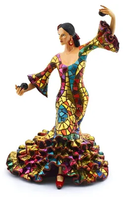 Zdjęcie produktu dla Figurka tancerki flamenco, mozaika, 28 cm