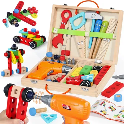 Image de Mallette d'outils Montessori, jouet en bois, 10 pièces, pour enfants à partir de 3 ans, favorise la créativité