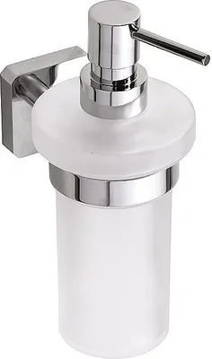 Produktbild von BASI Glasseifenspender Messing Glas Chrom poliert 82x192x130 mm, 230 ml für Bad & Küche >> zum Bohren