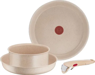 Image de Batterie de cuisine Tefal Ingenio Delight – poêles de 24 et 28 cm et casserole de 18 cm