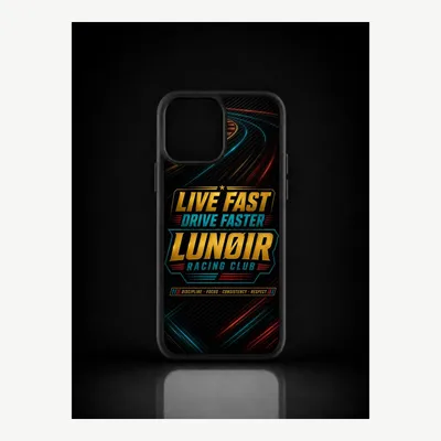 Productafbeelding van iPhone 12 Pro Max hoesje, telefoonhoesje, beschermhoesje, case met autosportmotief – LUNØIR ©