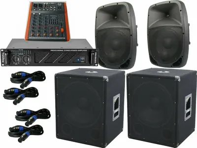 Produktbild von Das PA-SET51 Verstärker Pa Anlage 2 Wege 25 cm Boxen USB Komplett 3200 Watt