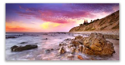 Produktbild von Glasbilder 120x60 Wandbild Druck auf Glas Meer Steine Landschaft
