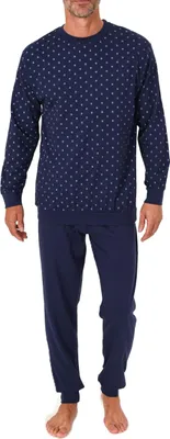 Produktbild von Normann Herren Schlafanzug langarm Pyjama mit Bündchen in eleganter Optik ; navy , 54