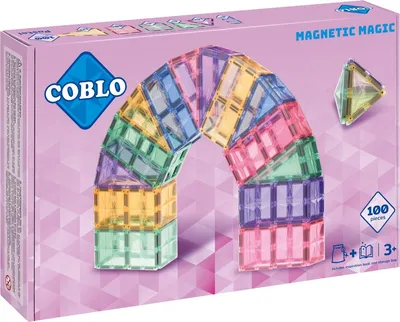Obrázok produktu pre Hračky Coblo magnetické dlaždice pastelové 100 kusov