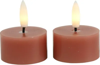 Produktbild von Set von 2 Countryfield Teelights mit LED Lyon - Pink - 4 cm