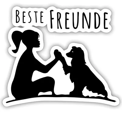 Produktbild von Spreadshirt Beste Freunde | Mensch Und Hund Sticker Aufkleber, 10 x 10 cm, Mattweiß