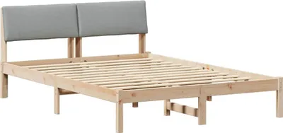Obrázok produktu pre vidaXL Rám postele hnedý a svetlosivý 150 x 200 cm z masívneho borovicového dreva
