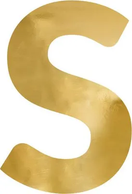 Produktbild von Spiegelbuchstabe „S“, gold, 42x61 cm