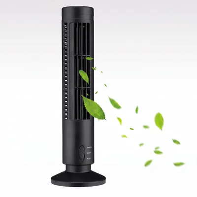 Produktbild von USB-Tischventilator mit 2 Geschwindigkeitsstufen – leistungsstarker, oszillierender, blattloser Ventilator für den Schreibtisch im Büro und zu Hause